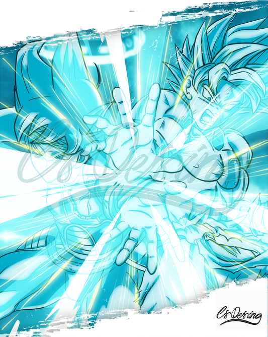 Lámina Bardock & Goku Kamehameha
